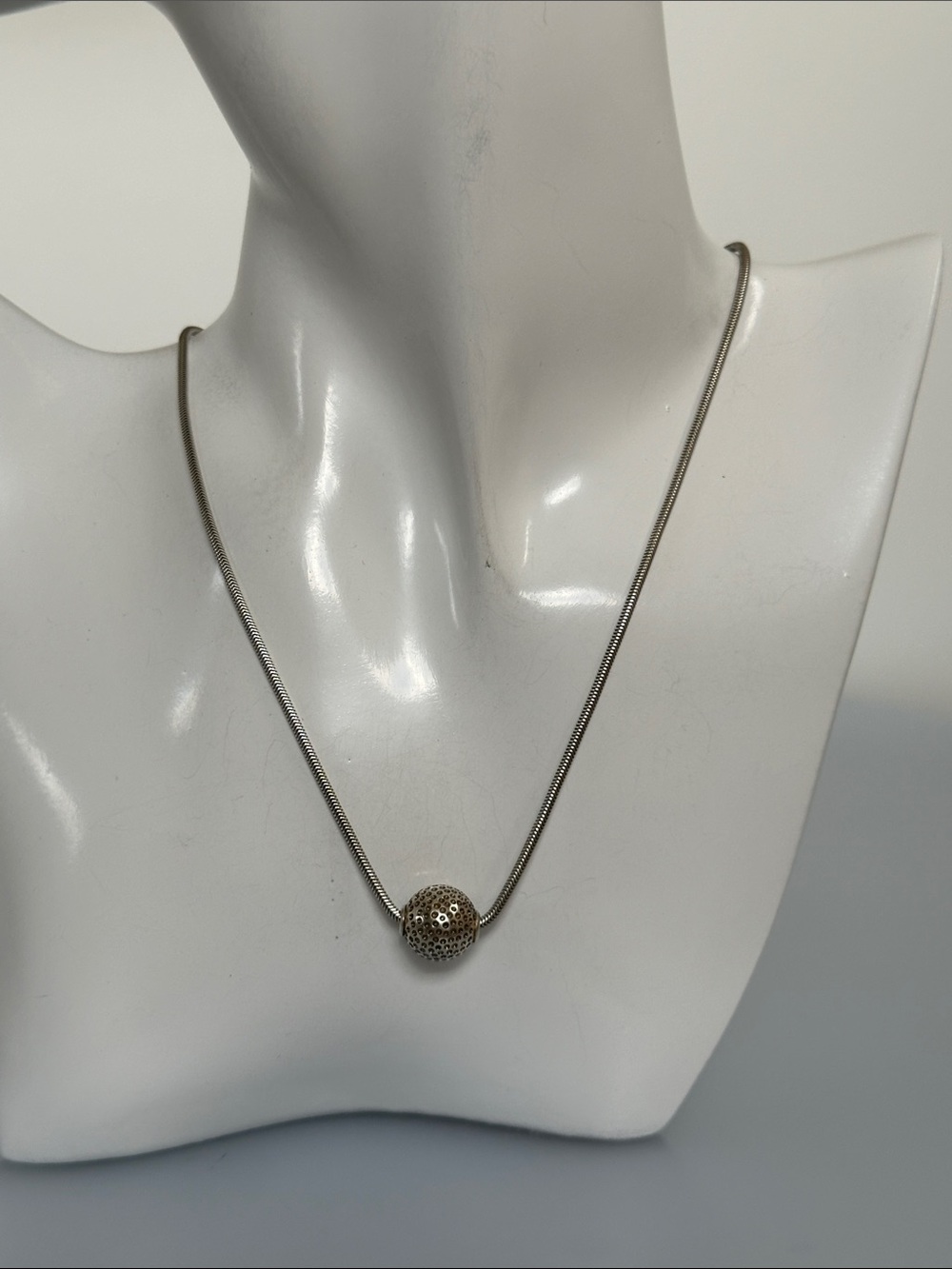 925 sterling Sterling Filigree Globe Pendant Necklace